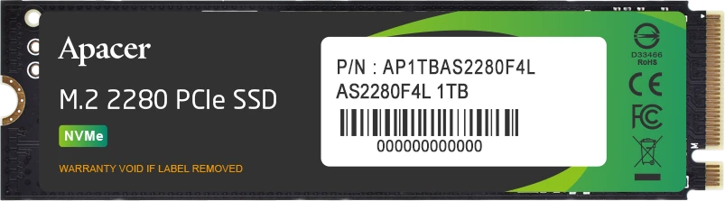 SSD Apacer AS2280F4L 1Tb M.2 2280 PCIe 5.0 x4 (AP1TBAS2280F4L-1)