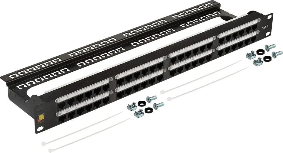 Патч-панель в шкаф 19" 1U, порты: 48xRJ-45 кат. 6, LANMASTER LAN-PPC48U6 (LAN-PPC48U6)