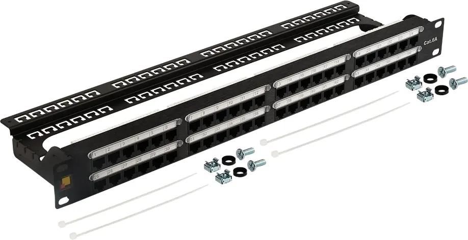 Патч-панель в шкаф 19" 1U, порты: 48xRJ-45 кат. 6a, LANMASTER LAN-PPC48U6A (LAN-PPC48U6A)