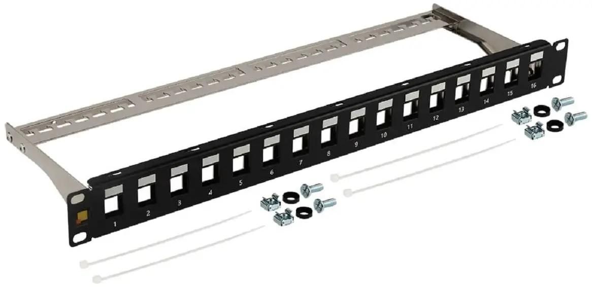 Патч-панель в шкаф 19" 1U, порты: 16, LANMASTER LAN-PPN16OK-UTP (LAN-PPN16OK-UTP)