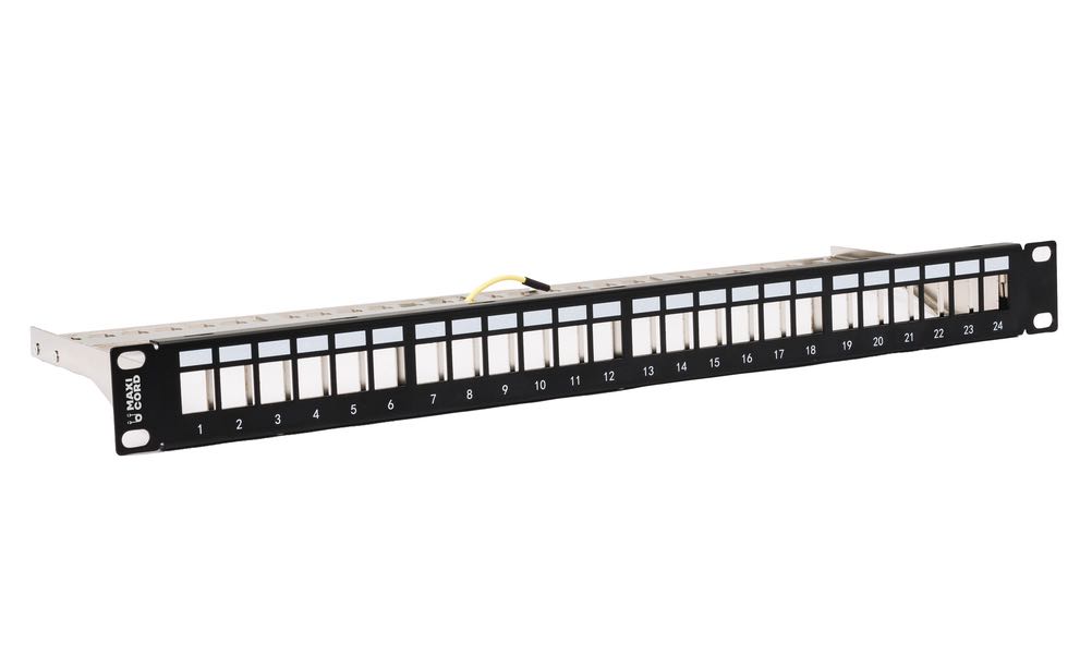 Патч-панель в шкаф 19" 1U, порты: 24, Maxicord MC-PP24F (MC-PP24F)