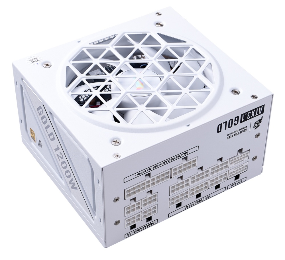 Блок питания 1200 Вт, 1STPLAYER HA-1200BA4-WH, 120 мм 80 Plus Gold