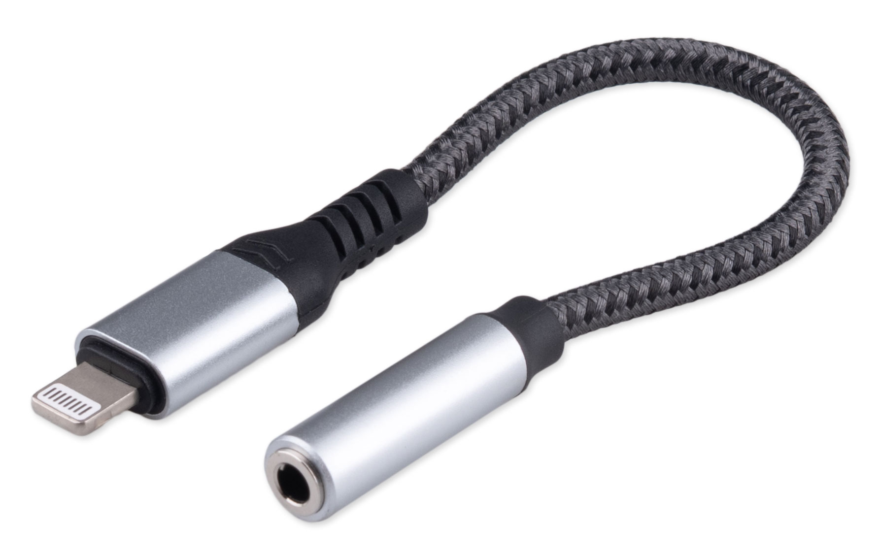 Кабель-переходник (адаптер) Jack 3.5mm(F) lightning(M), 15 см, Cablexpert CCA-LM3.5F-AL