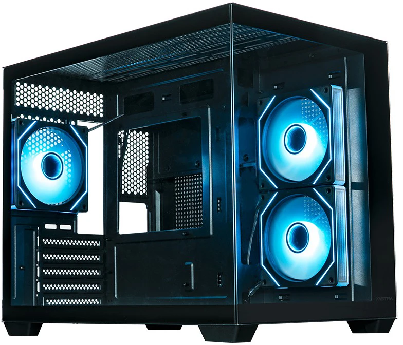 Корпус XASTRA QW500M 3ARGB-C10-UC, Mini-Tower, без БП, черный