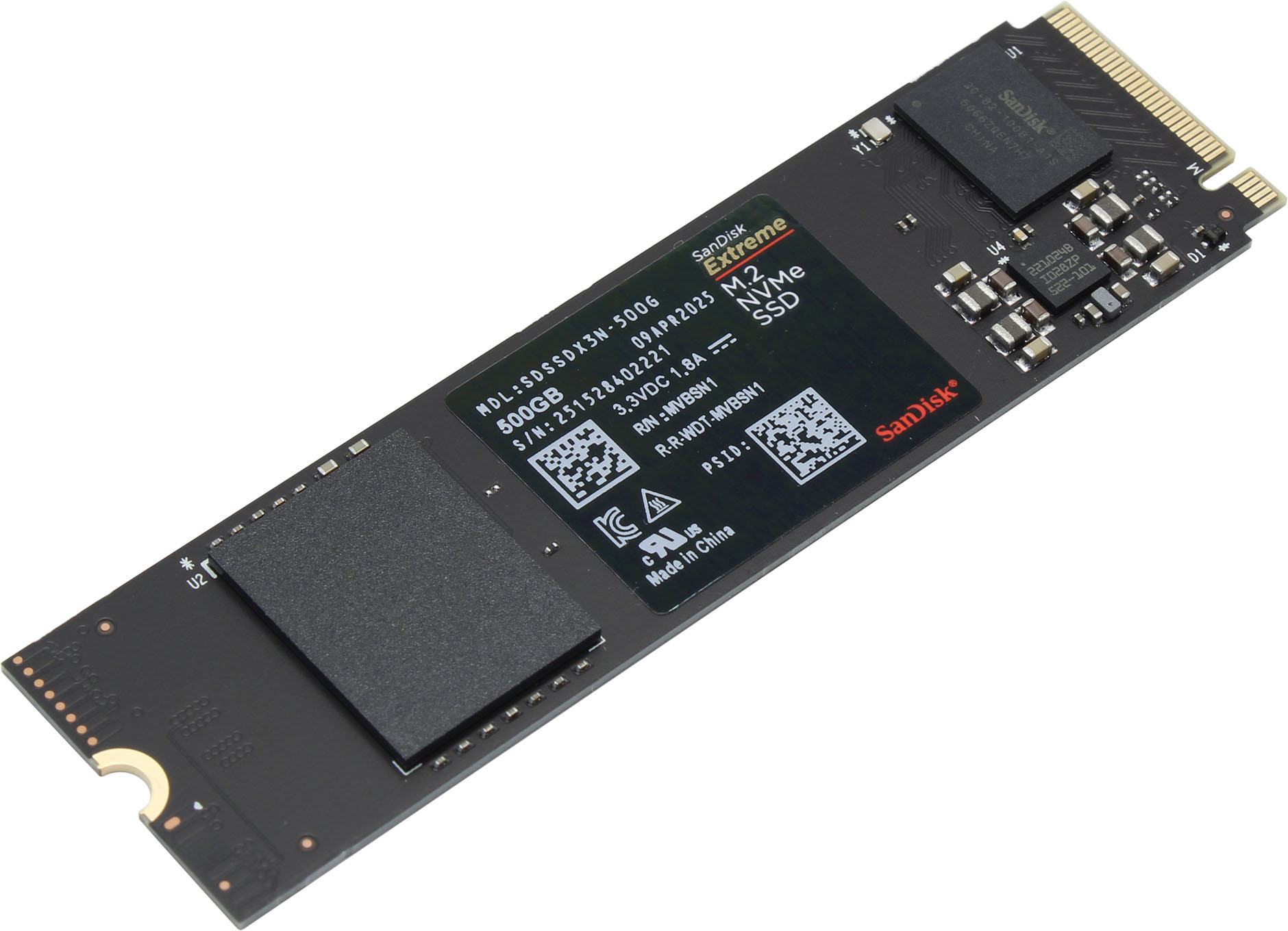SSD Sandisk Extreme 500Gb M.2 2280 PCIe 4.0 x4 (SDSSDX3N-500G-G26)