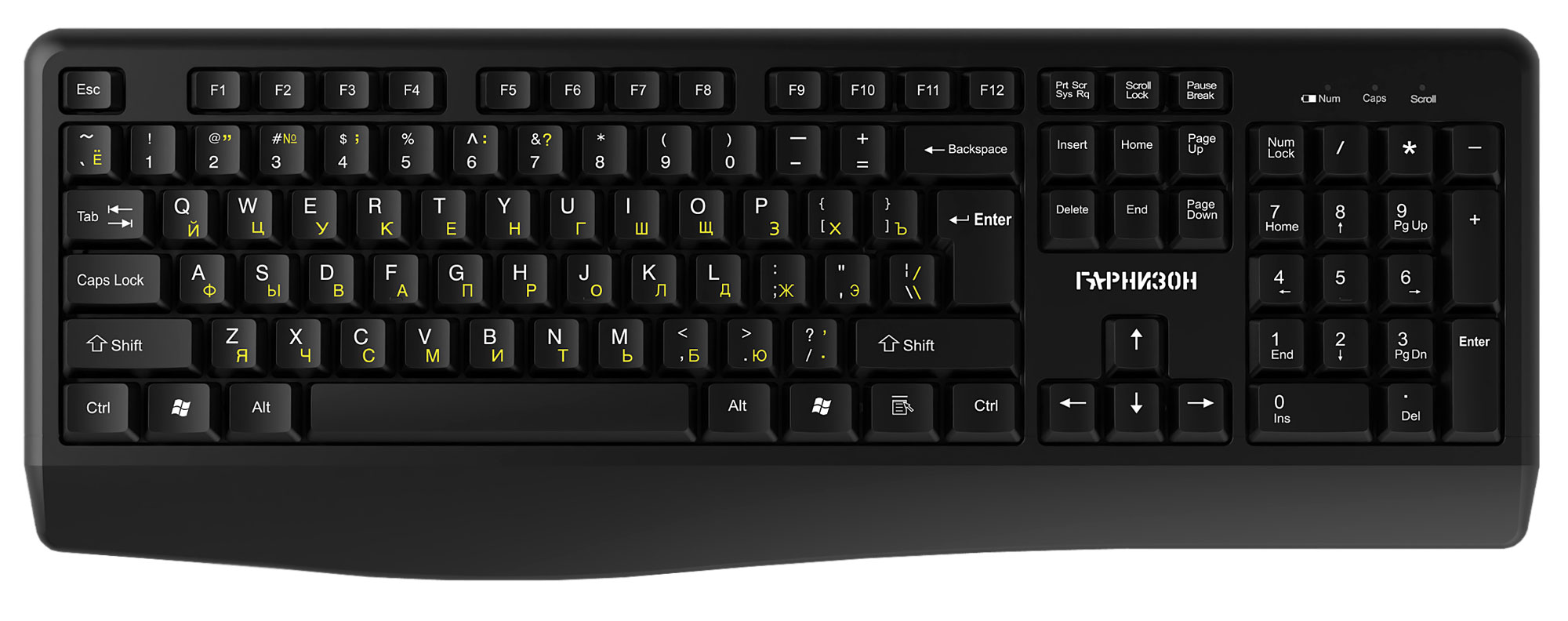 Клавиатура Гарнизон GK-W150, USB, черный (GK-W150)