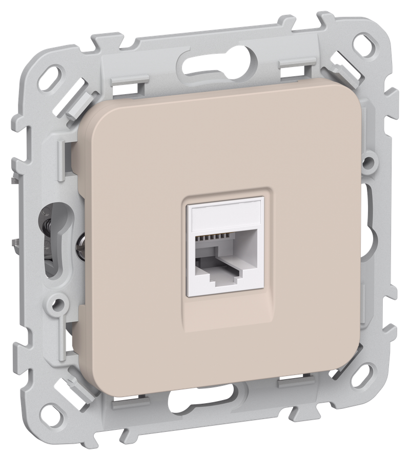 Розетка РК5е-1-0-ФлЛ RJ-45 скрытый монтаж, IEK (FI-K12-1-K88)