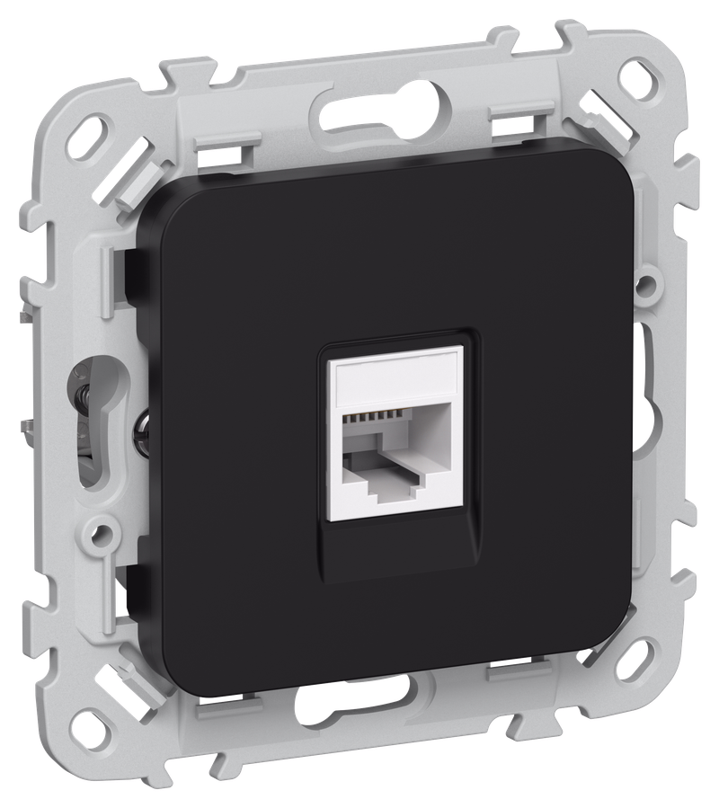 Розетка РК5е-1-0-ФлЧ RJ-45 скрытый монтаж, IEK (FI-K12-1-K02)