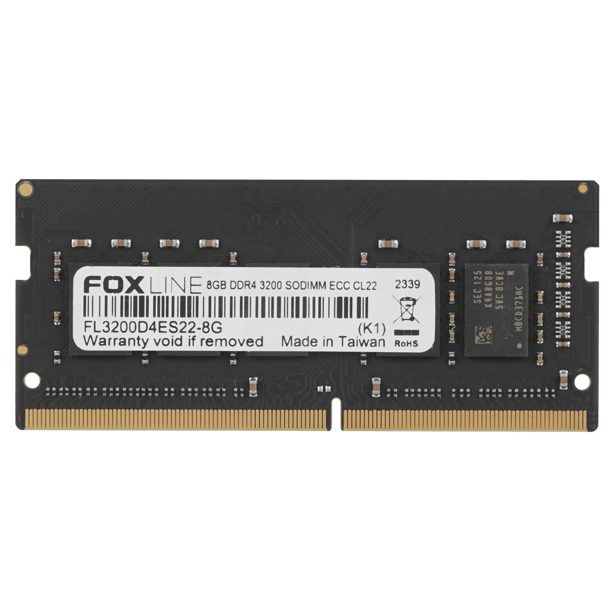 Память DDR4 SODIMM 8Gb, 3200MHz Foxline (FL3200D4ES22-8G)