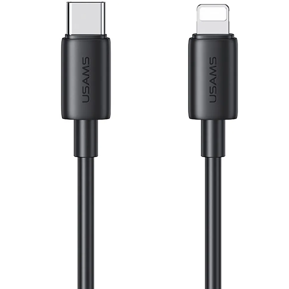 Кабель USB Type-C(M)-Lightning 8-pin(M), 1 м, черный, USAMS YD SJ712 (SJ712USB01)
