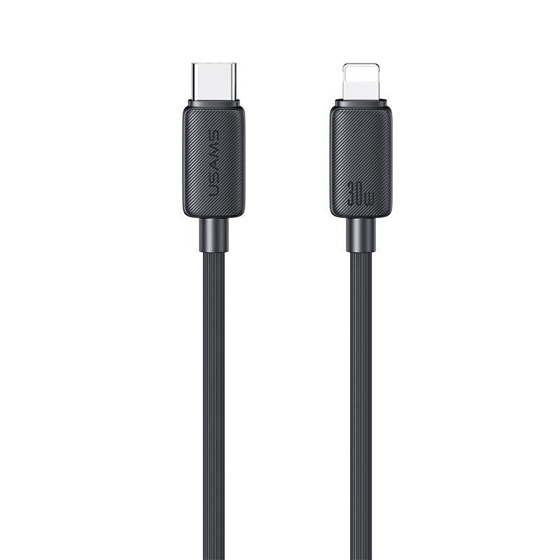 Кабель USB Type-C(M)-Lightning 8-pin(M), 2 м, черный, USAMS SJ697 (SJ697USB01)