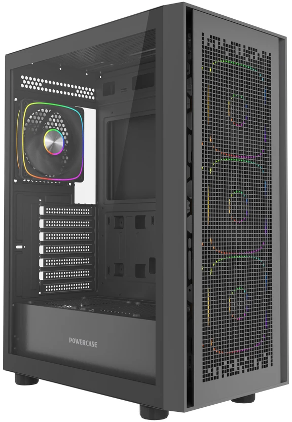 Корпус PowerCase ByteFlow Black V2, Midi-Tower, без БП, черный