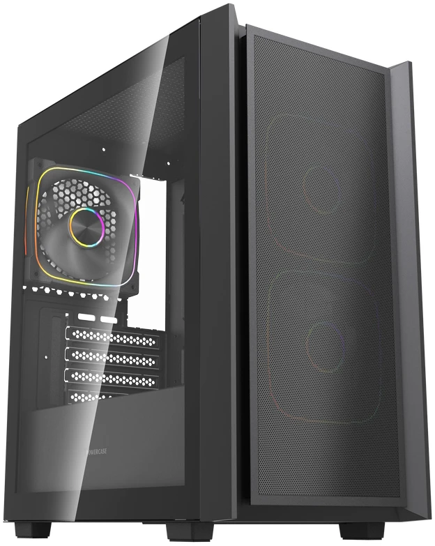 Корпус PowerCase Mistral Micro SM03 ARGB, Mini-Tower, без БП, черный
