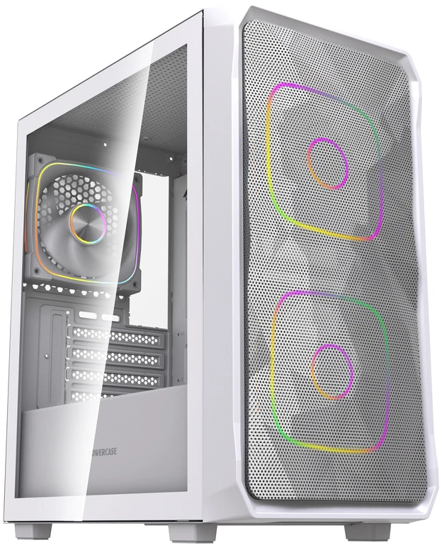 Корпус PowerCase Mistral Micro SM06 ARGB, Mini-Tower, без БП, белый