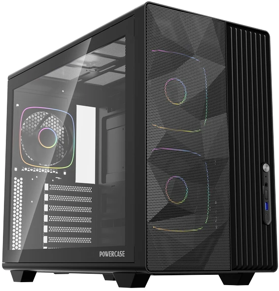 Корпус PowerCase TX5 ARGB, Midi-Tower, без БП, черный