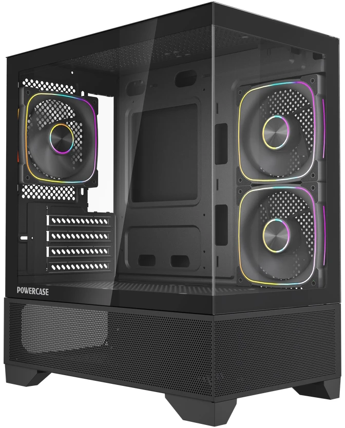 Корпус PowerCase Vision Micro M4B, Mini-Tower, без БП, черный