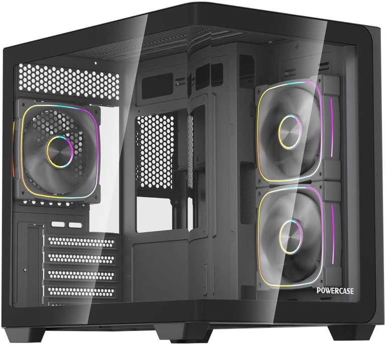 Корпус PowerCase Vision Micro M5B, Mini-Tower, без БП, черный