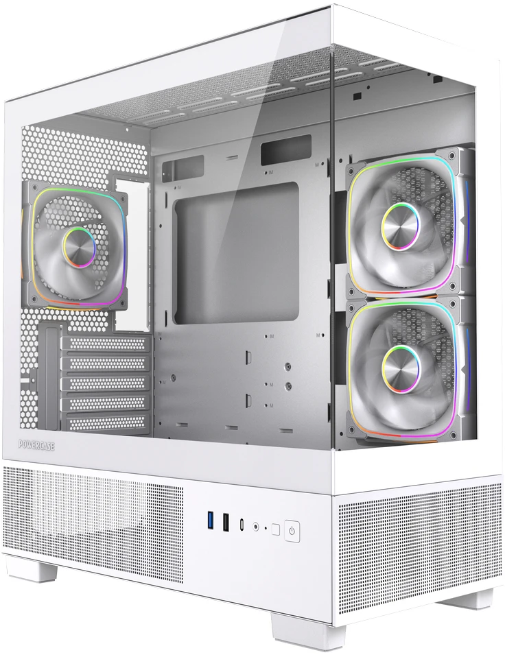 Корпус PowerCase Vision Micro S4B, Mini-Tower, без БП, белый