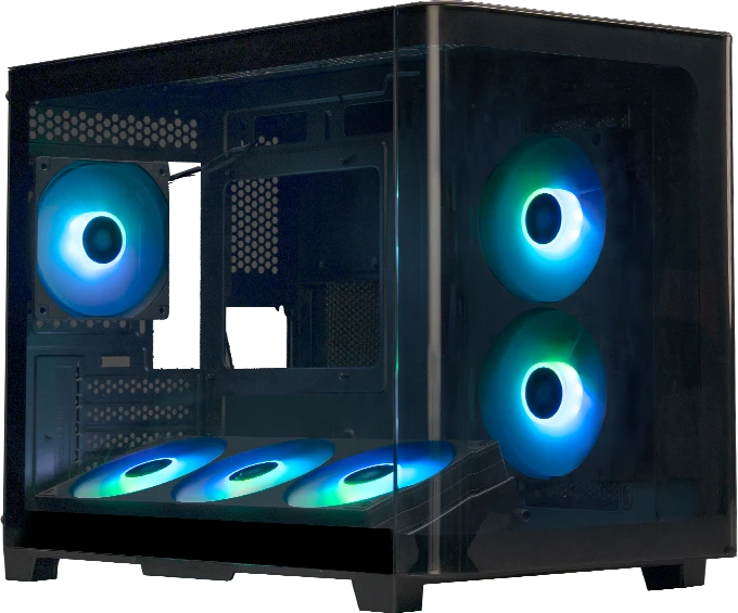 Корпус XASTRA QR500M 6ARGB-FC-C6-UC, Mini-Tower, без БП, черный