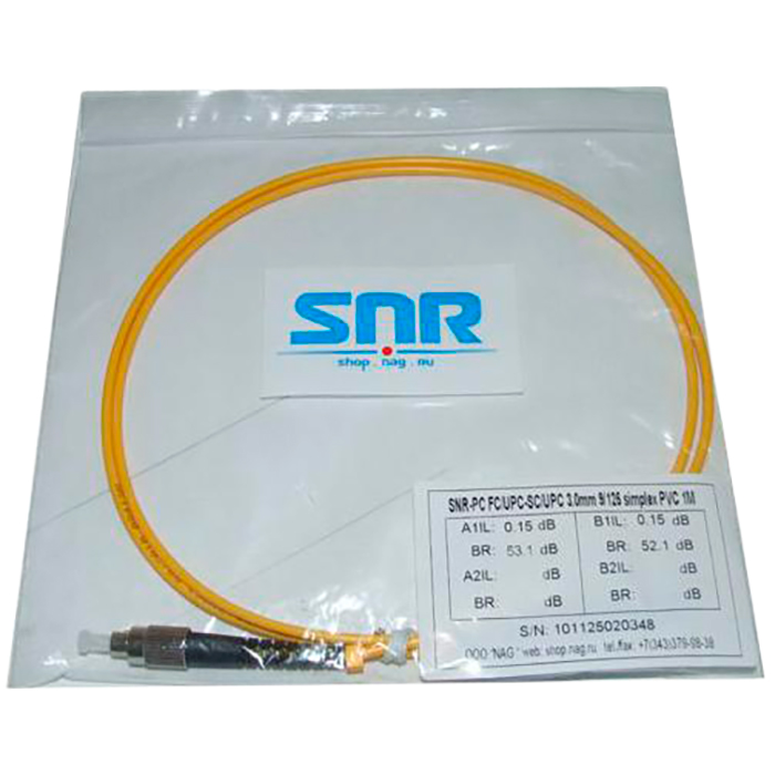 

Патч-корд оптический SNR FC/UPC-SC/UPC SM, 5m (SNR-PC-FC/UPC-SC/UPC-5m), Желтый, SNR-PC-FC/UPC-SC/UPC-5m