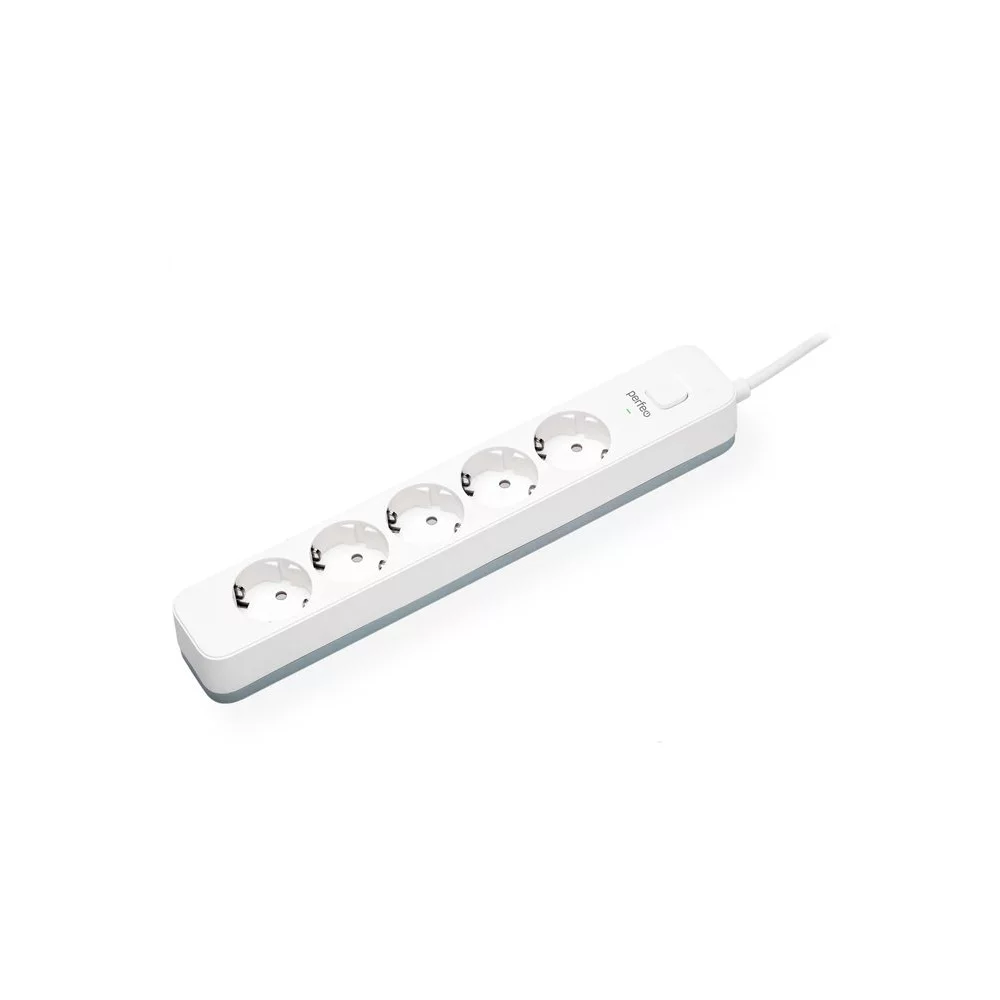 Сетевой фильтр Perfeo POWER STREAM, 5-розеток, 1.5 м, белый (PF_C3963)