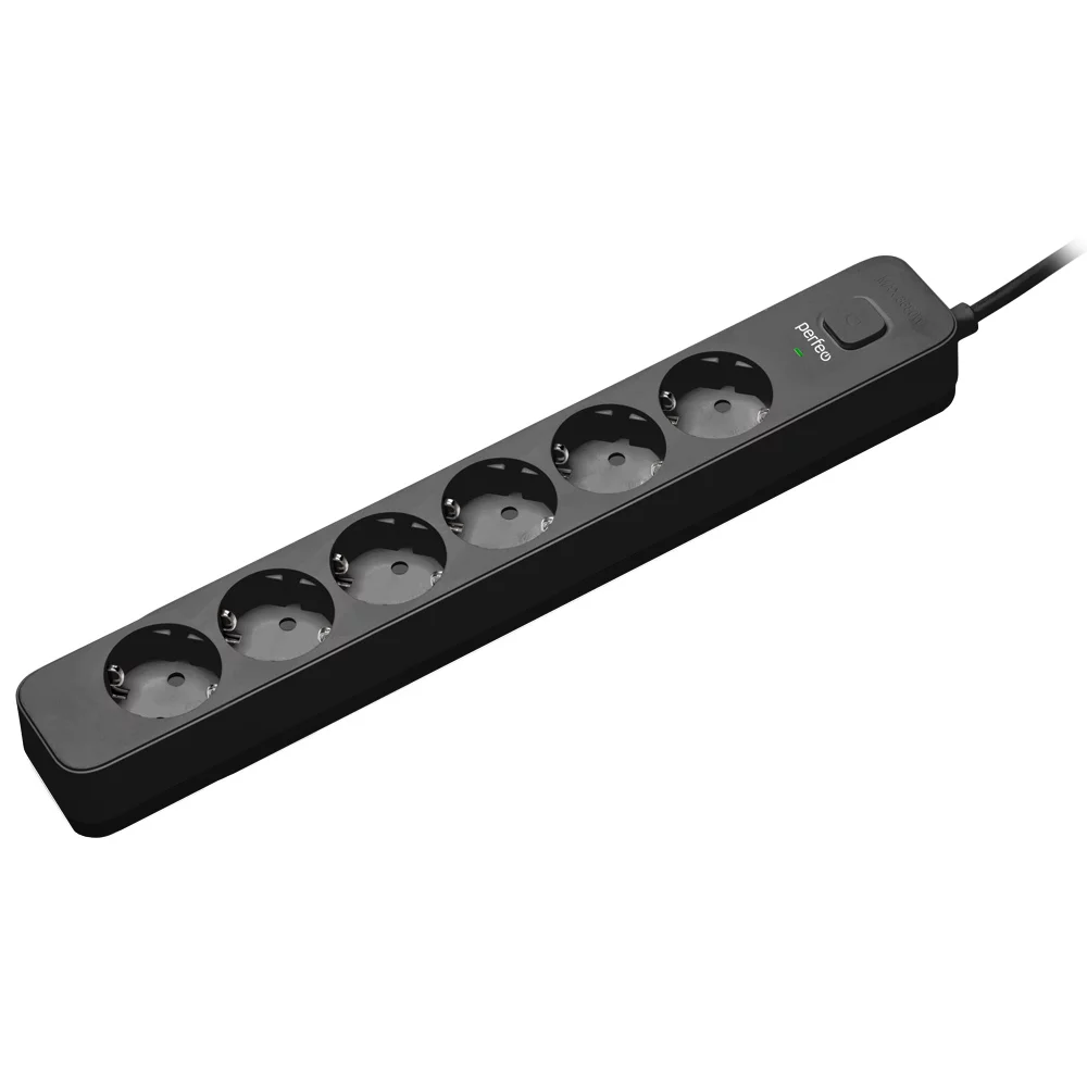 Сетевой фильтр Perfeo POWER STREAM, 6-розеток, 1.5 м, черный (PF_C3970)