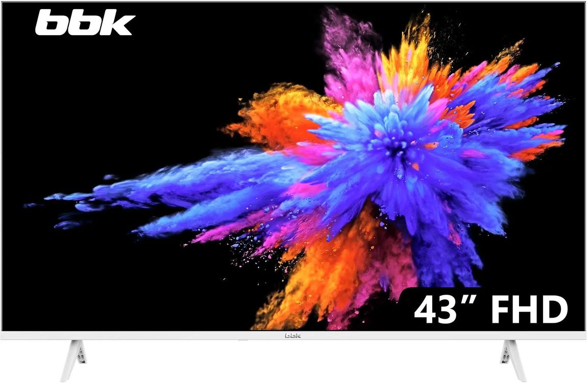 Телевизор 43" BBK 43LEM-1054/FTS2C (W), 1920x1080, белый
