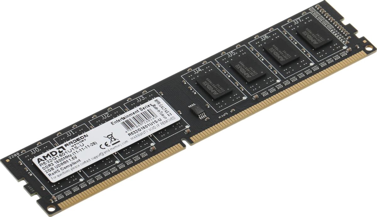 Память DDR3 DIMM 2Gb, 1600MHz AMD (R532G1601U1S-U)