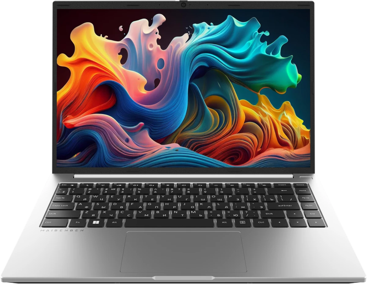Ноутбук Maibenben S14B-R560UM 14.5" IPS 3072x1920, AMD Ryzen 5 6600H 3.3 ГГц, 16Gb RAM, 512Gb SSD, серебристый (S14B-R560UMFQSLSRE0) б/у, минимальные следы эксплуатации, полный комплект