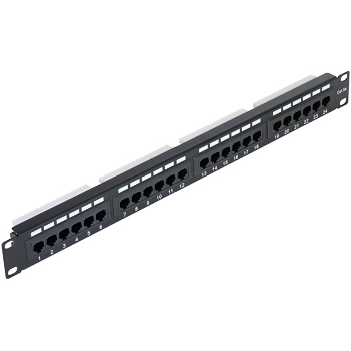 Патч-панель в шкаф 19" 1U, порты: 24xRJ-45 кат. 5e, NETLAN
