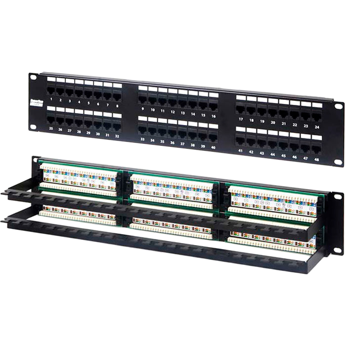 

Патч-панель 19" Hyperline PP2-19-48-8P8C-C6-110 2U, 48 портов RJ-45, категория 6, Dual IDC, Черный