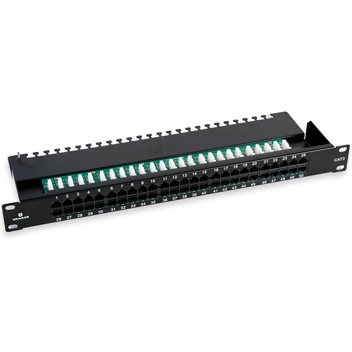 

Патч-панель в шкаф 19" 1U, порты: 50 x RJ-45 кат. 3, черный, KRA-PB19-TEL-150, KRAULER (KRA-PB19-TEL-150), KRA-PB19-TEL-150