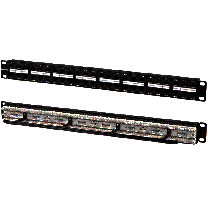 

Патч-панель в шкаф 19" 1U, порты: 48 x RJ-45 кат. 5e, черный, Hyperline (PPHD-19-48-8P8C-C5e-110D)