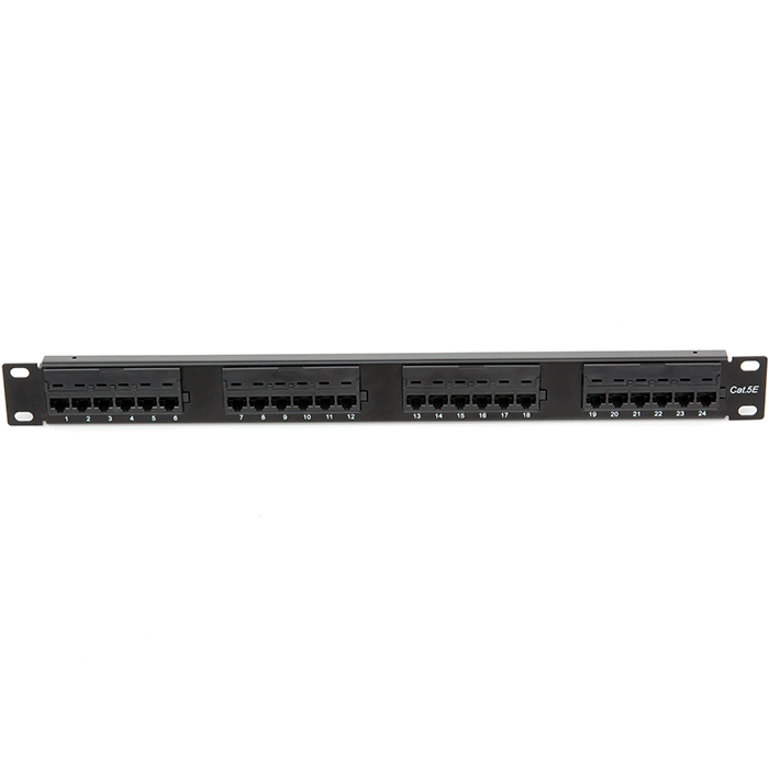 Патч-панель в шкаф 19" 1U, порты: 24xRJ-45 кат. 5e, ULAN UEC-URP-24-UD2