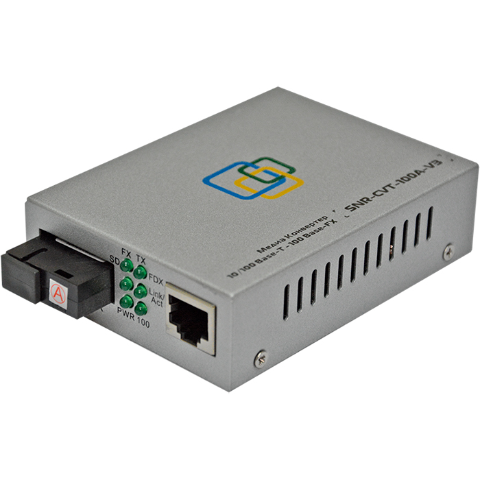 

Медиаконвертер SNR SNR-CVT-100A-V3 10/100Base-T/100Base-FX, Tx/Rx: 1310/1550nm, Серый, SNR-CVT-100A-V3