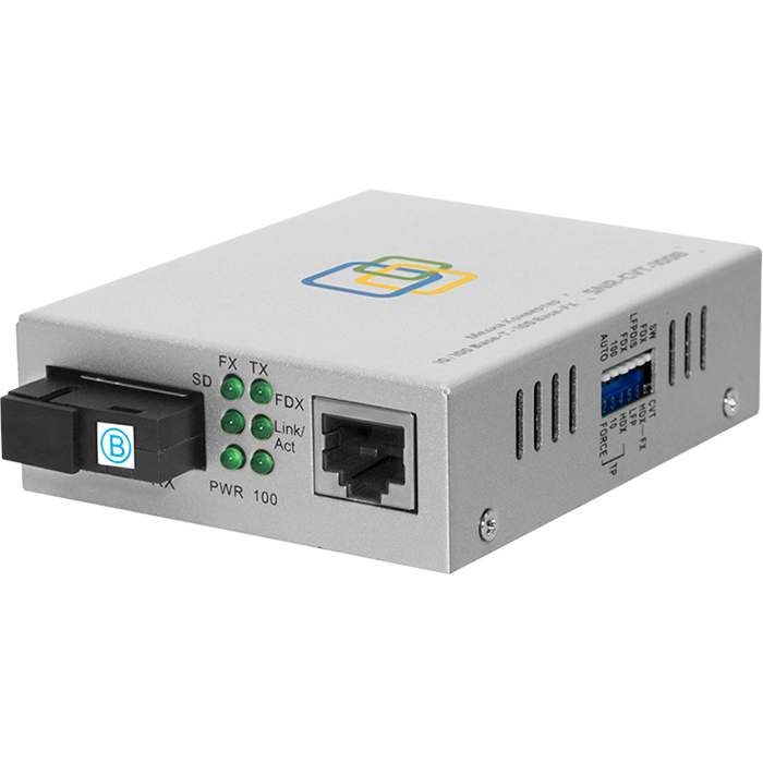 

Медиаконвертер SNR SNR-CVT-100B 10/100-Base-T/100Base-FX, Tx/Rx: 1550/1310nm, Серый, SNR-CVT-100B