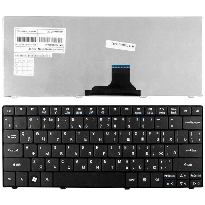 

Клавиатура для ноутбука Acer ONE 751, 752, 753, 1410, 1810T, ZA5, Ferrari One Series. черный (TOP-73412), TOP-73412