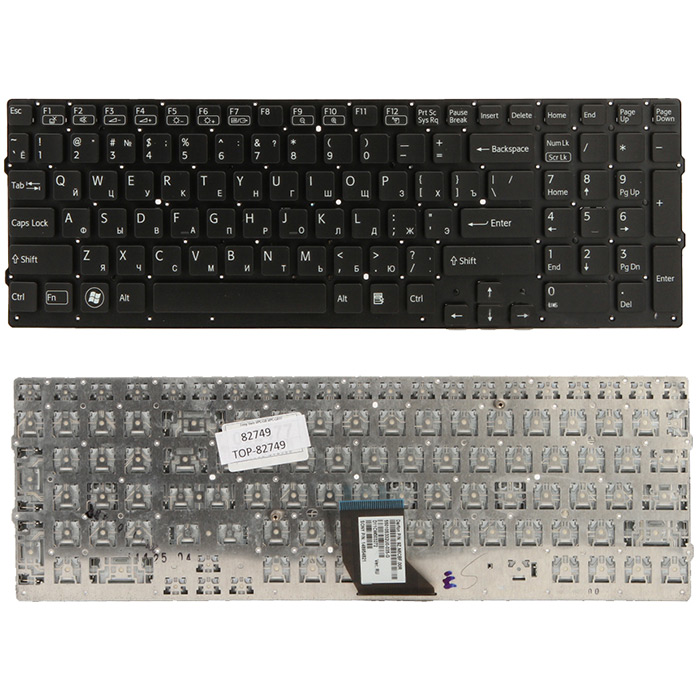 

Клавиатура для ноутбука Sony Vaio VPC-CB17 Series. черный, без рамки, без подсветки (TOP-82749), TOP-82749