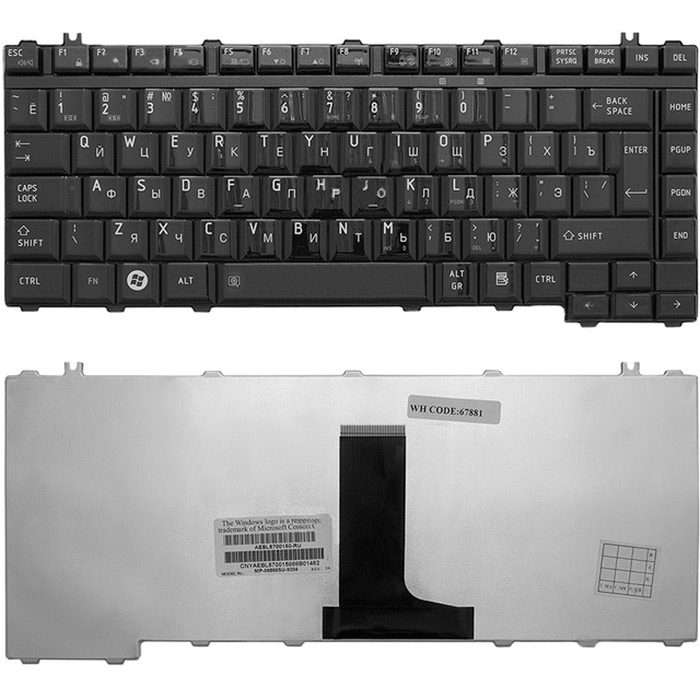 

Клавиатура для ноутбука Toshiba Qosmio F50, Satellite A200, A205, A210, A215, A300 Series. черный (TOP-67881), TOP-67881