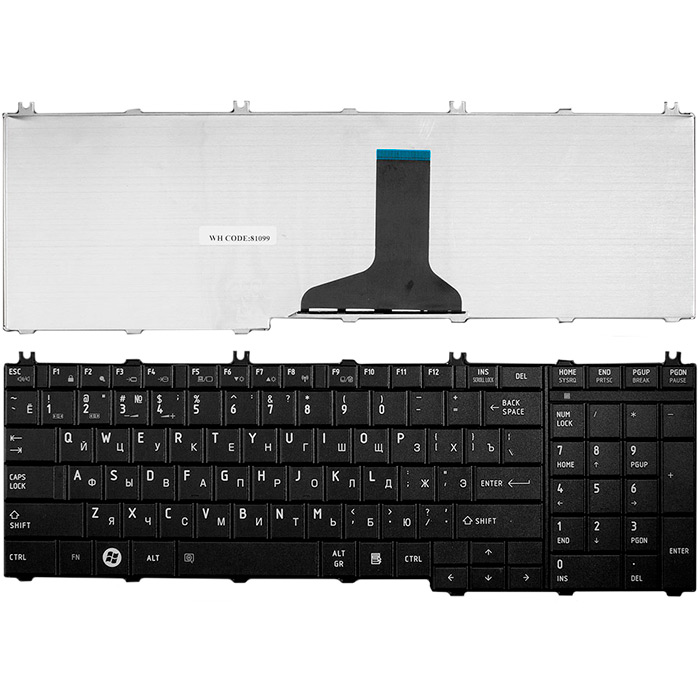 

Клавиатура для ноутбука Toshiba Satellite C650 C655 C655D C660 L650 L655 L670 L675 L750 L755 L775 Series Черная (TOP-81099), Черный, TOP-81099