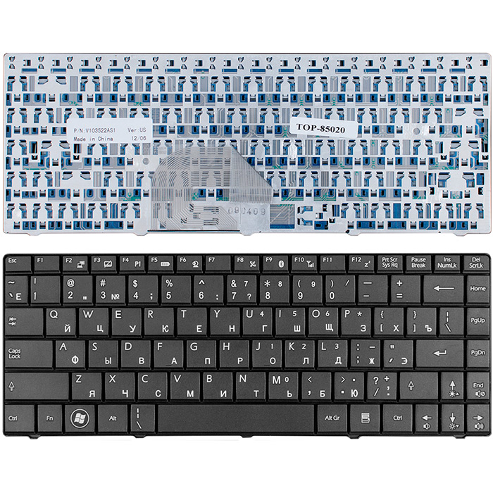

Клавиатура для ноутбука MSI X-Slim X300 X320 X330 X340 X400 U210 EX460 Series Black (TOP-85020), Черный, TOP-85020