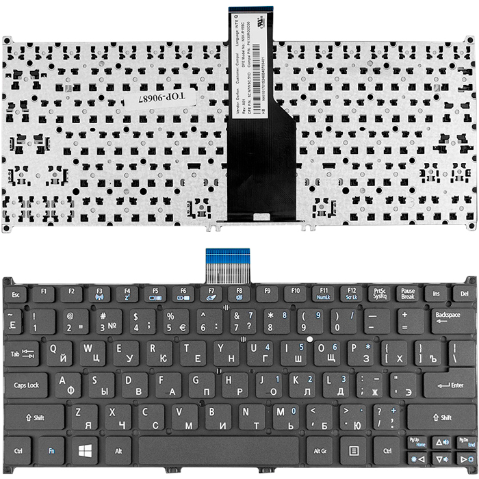 

Клавиатура для ноутбука Acer Aspire One 725 Series Черный (TOP-90687), TOP-90687