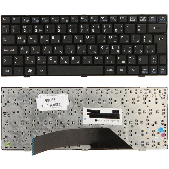 

Клавиатура для ноутбука MSI U135 U135DX U160 U160DX Series Black Черная (TOP-99683), Черный, TOP-99683