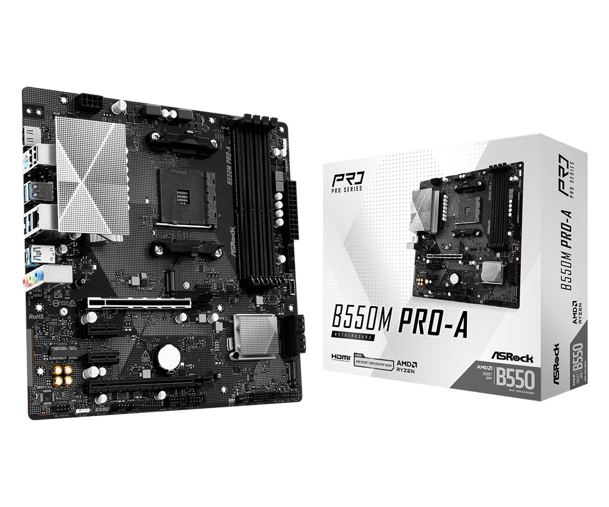 Материнская плата ASRock B550M PRO-A, SocketAM4, AMD B550, mATX
