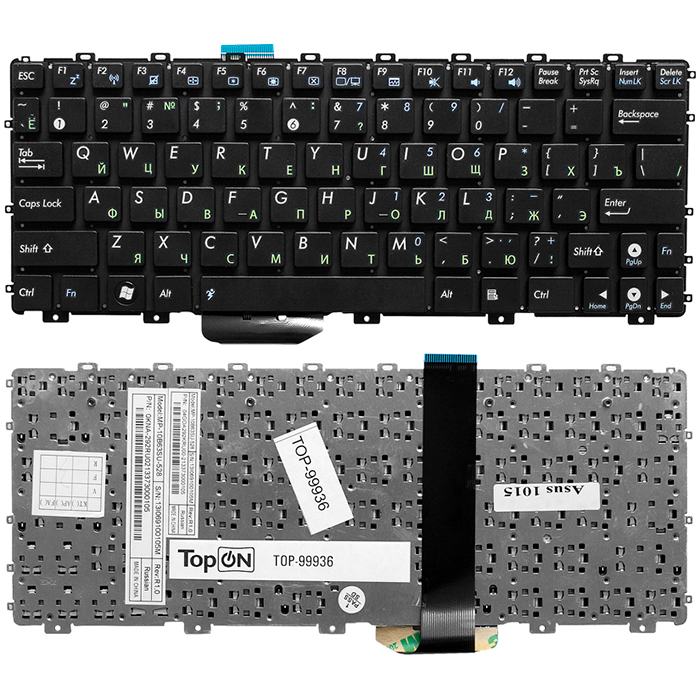 Клавиатура для ноутбука Asus Eee PC 1011PX, 1015PX Series. Черная, с гравировкой. p/n:MP-10B63SU-528 (TOP-99936)