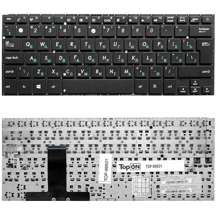 Клавиатура для ноутбука Asus UX31, UX31E Series. Черная. p/n: 0KNB0-3100RU00 (TOP-99931)