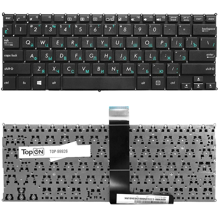 Клавиатура для ноутбука Asus X200CA Черная. p/n: 90NB02X2-R30190 (TOP-99926)