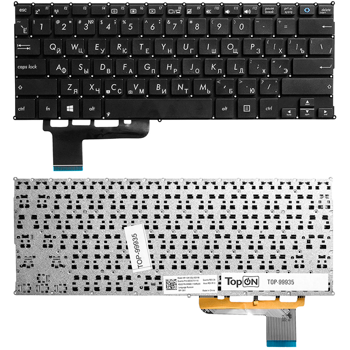Клавиатура для ноутбука Asus X201 X201E S200 S200E X202E Q200 Series. Черная. p/n: AEEX270101 (TOP-99935)