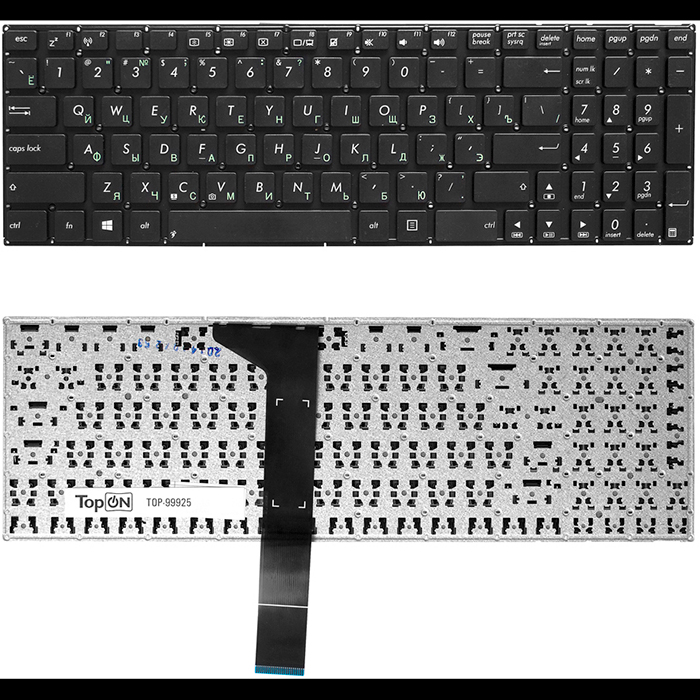 

Клавиатура для ноутбука Asus X550С, X551C, X750J, A550C, A750L Series. Плоский Enter. Черная, без рамки. PN: 9Z.N8SSU.40R, 0KN0-N32RU. (TOP-99925), Черный, TOP-99925