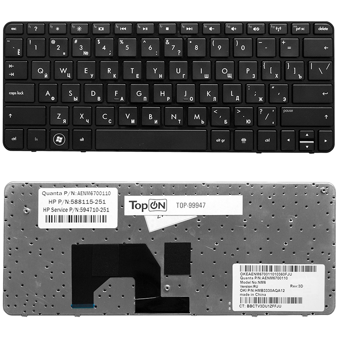Клавиатура для ноутбука Compaq Mini 1103 110-3500 110-3510Nr 110-3 Series. Черная. p/n: SG-36500-XAA (TOP-99947)
